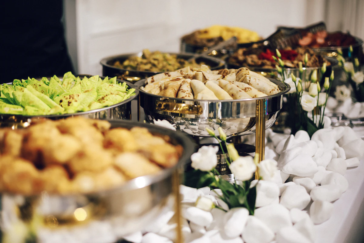 High-energy banquet catering kitchen